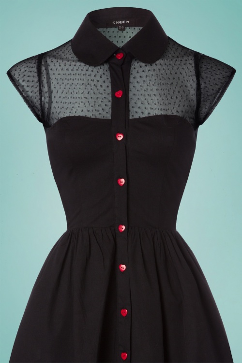 Timeless - 50s Heart Dress in Black and Red 5