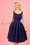 Lindy Bop - 50s Felicia Brocade Swing Dress in Berry Blue