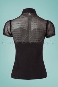 Timeless - 50s Heart Blouse in Black and Red 4