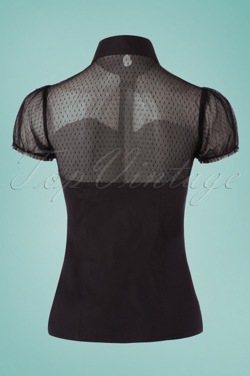 Timeless - 50s Heart Blouse in Black and Red 4