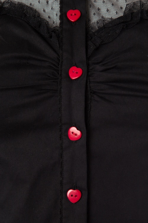 Timeless - 50s Heart Blouse in Black and Red 3