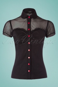 Timeless - 50s Heart Blouse in Black and Red 2