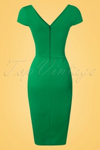 Vintage Chic for Topvintage - Brenda Pencil Dress Années 50 en Vert Printemps 6