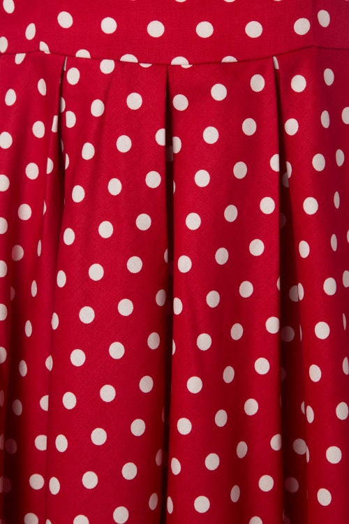 Dolly and Dotty - 50s Lola Polkadot Swing Dress in Red and White 5