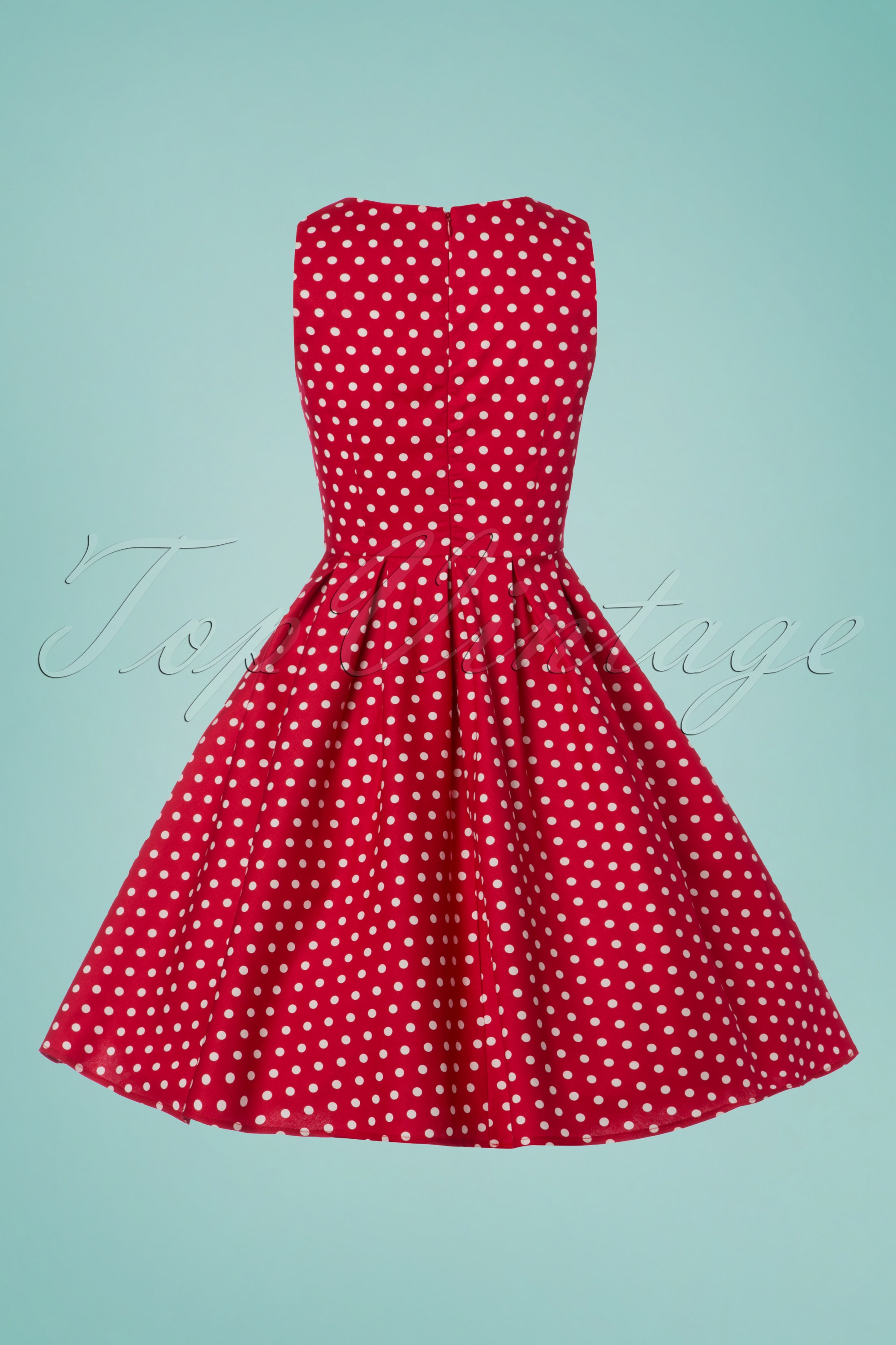 Dolly and Dotty - Lola Polkadot swingjurk in rood en wit 7