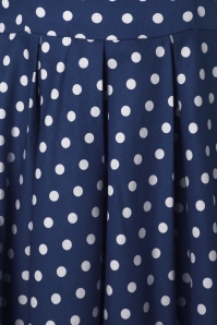 Dolly and Dotty - 50s Lola Polkadot Swing Dress in Navy and White 5