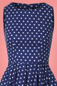 Dolly and Dotty - 50s Lola Polkadot Swing Dress in Navy and White 4