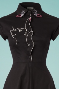 Banned Retro - Meow Swing-Kleid in Schwarz 3