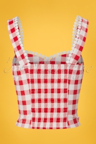 Collectif Clothing - Lottie Vintage Gingham Top in Rot 6