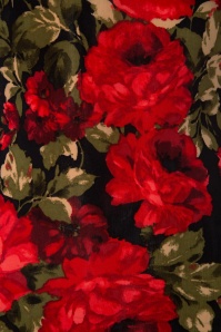 Retrolicious - Isabel Roses Top in zwart en rood 3