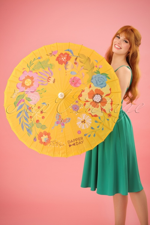  - 50s Garden Party Parasol in Yellow 