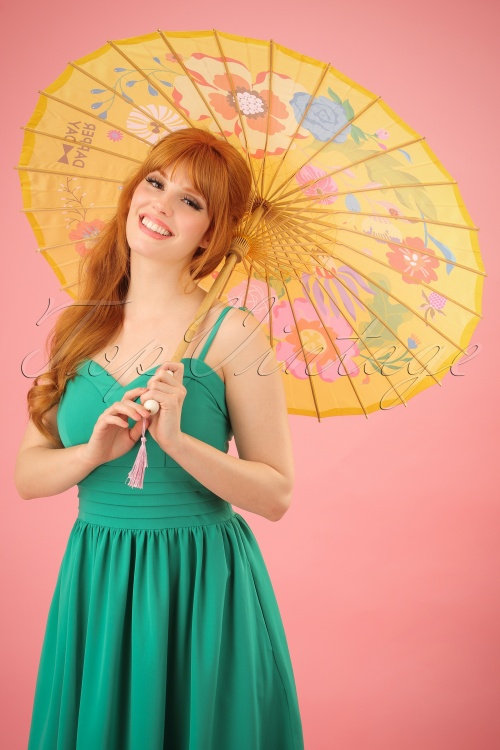 - 50s Garden Party Parasol in Yellow  2