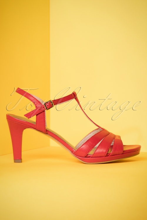 Tamaris - 50s Wendy T-Strap Sandals in Chili Red 2
