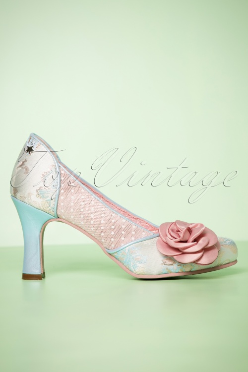 Joe Browns Couture - 50s Isabella Floral Pumps in Pink and Blue