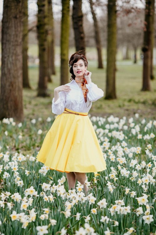Bunny - 50s Paula Swing Skirt in Pastel Yellow 4
