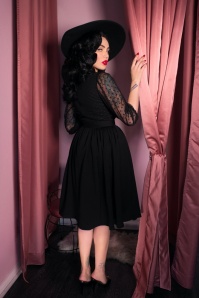 Vixen by Micheline Pitt - 30s Frenchie Swing Dress in Black 3