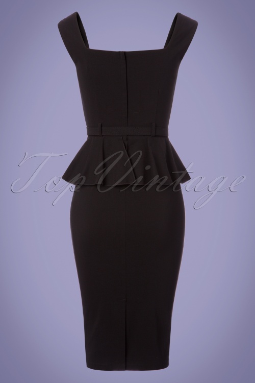 Collectif Clothing - Mae Pencil Dress Années 50 en Noir 5