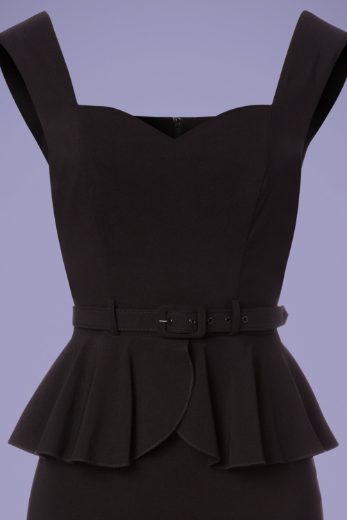 Collectif Clothing - Mae Pencil Dress Années 50 en Noir 3