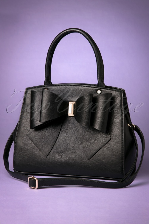 La Parisienne - The Big Bow Handbag Années 50 en Noir 2