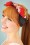 Pañuelo de pelo de los años 50 con flor de cerezo en rojo y negro