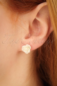 Glitz-o-Matic - Romantic Roses Stud Earring Set Années 50 en Rose, Jaune et Crème 4