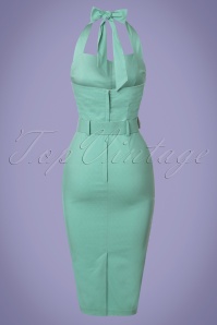 Collectif Clothing - 50s Wanda Pencil Dress in Mint Green 5