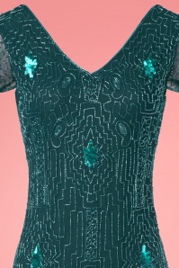 GatsbyLady - Downton Abbey Flapper-jurk in groenblauw 3