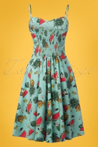 Collectif Clothing - Fairy Tropical Fruit Doll Dress Années 50 en Menthe 4