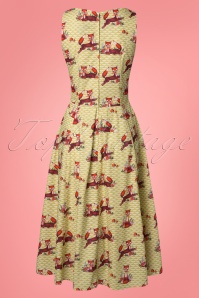 Miss Candyfloss - 50s Giorgia Foxy Swing Dress in Mustard 3