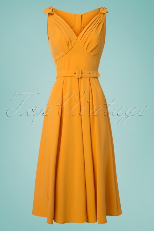 Miss Candyfloss Yellow Bow Swing Dress 25772 20180516 0003