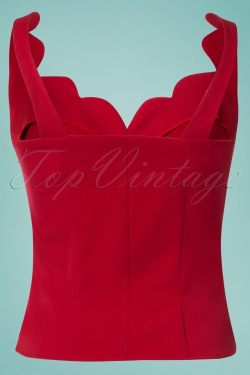 Miss Candyfloss - Monserrat Darling Scallop Top in Rot 2