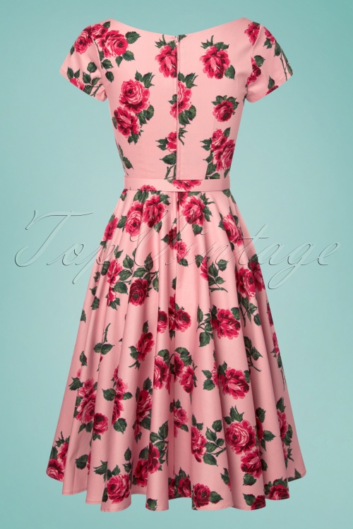 Vixen by Micheline Pitt - TopVintage exclusive ~ Vanity Fair Swing Dress Années 50 en Roses Vintage 6