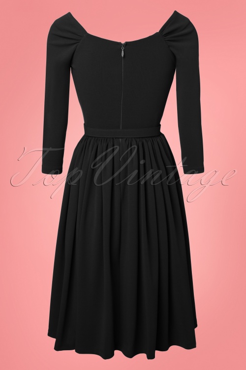 Vixen by Micheline Pitt - 50s Starlet Swing Dress in Black 6