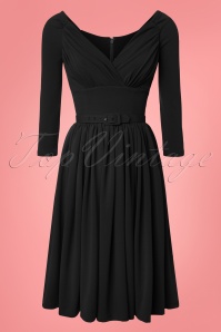 Vixen by Micheline Pitt - 50s Starlet Swing Dress in Black 3