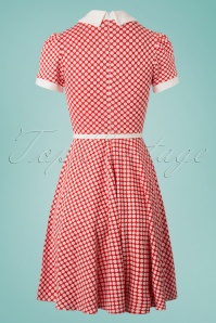 Marmalade-Shop by Magdalena Sokolowska - Uitlopende jurk van jersey polkadot in rood en wit 4
