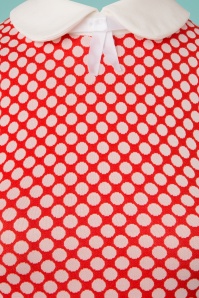 Marmalade-Shop by Magdalena Sokolowska - Uitlopende jurk van jersey polkadot in rood en wit 3