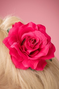 Collectif Clothing - Verity Rose Hair Clip Années 50 en Rose Vif 2
