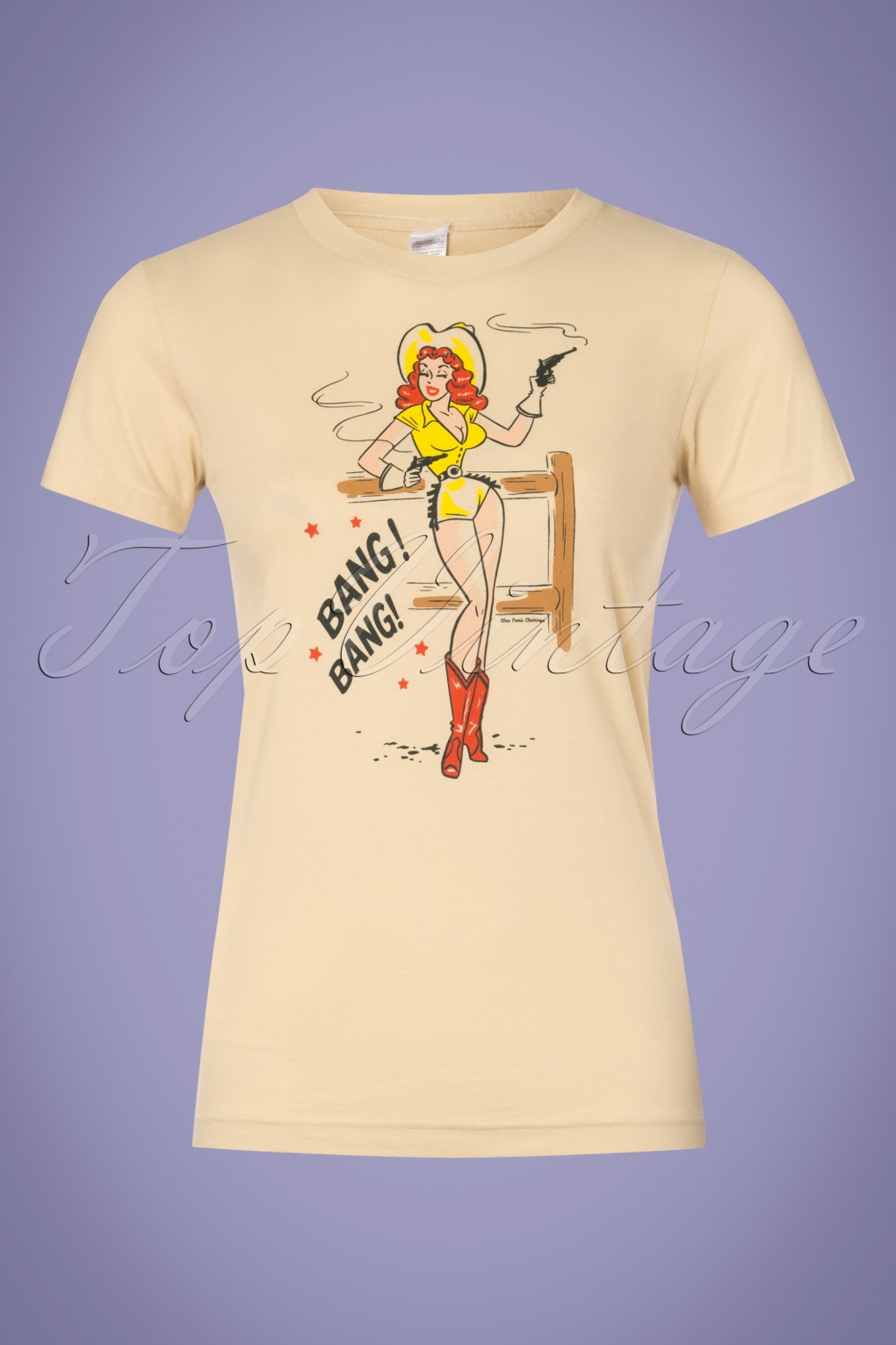 50s Cowgirl T Shirt In Beige