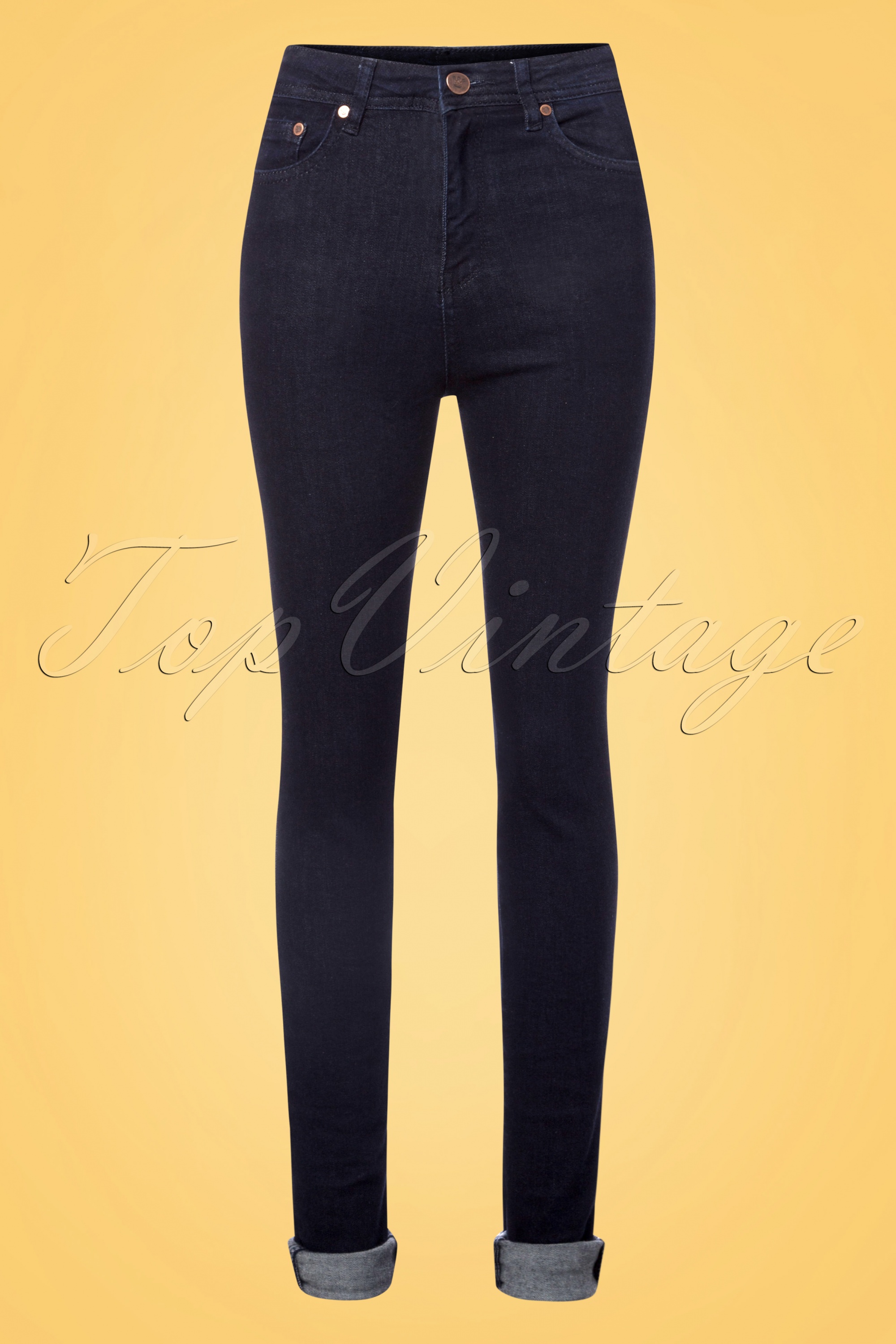 Queen Kerosin - Betty skinny jeans in denimblauw