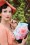 Woody Ellen - Idda Floral Retro Handtasche in Hellblau
