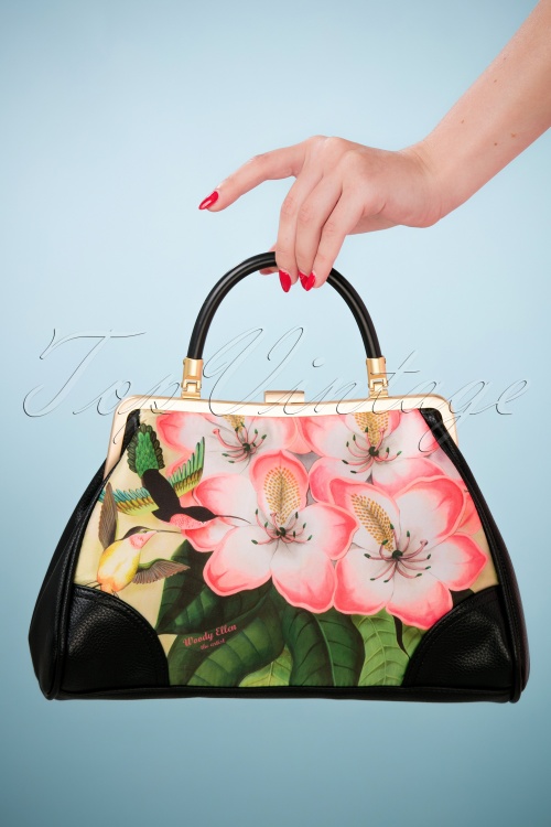 Woody Ellen - Libre Floral Retro Handbag Années 50 en Jaune 2