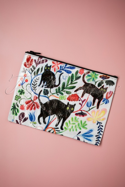 Blue Q - Here Kitty Zipper Pouch Années 50