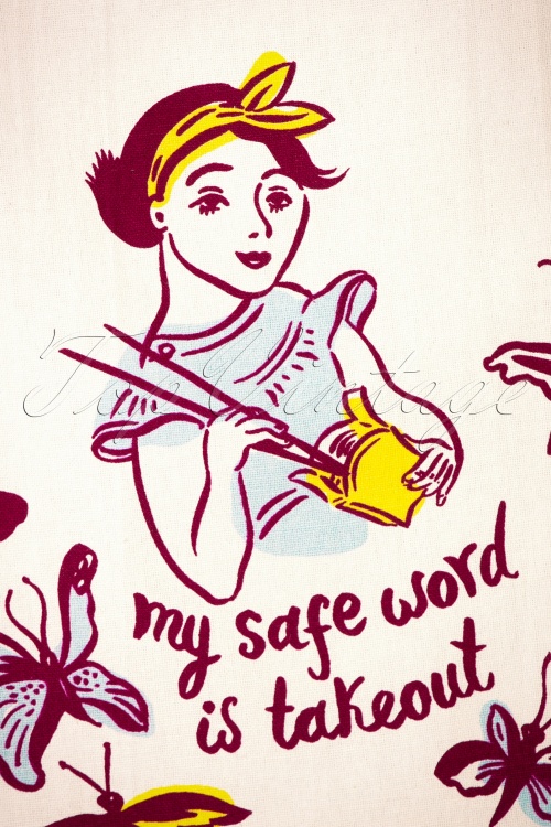 Blue Q - The Safe Word is Takeout Dish Towel Années 50 2