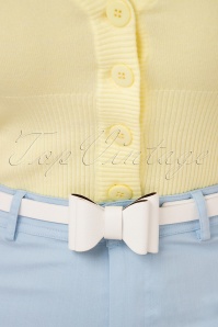 Tatyana - 50s Cute Bow Belt in White 3