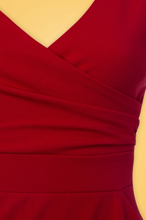50s Crystal Pencil Dress in Lipstick Red