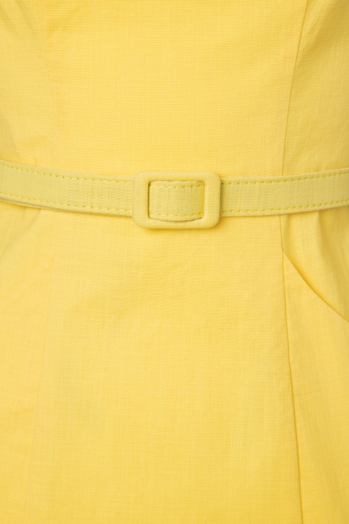 Collectif Clothing - Ines Pencil Dress Annéess Années 50 en Jaune 4
