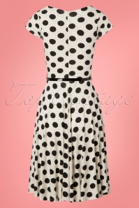 Topvintage Boutique Collection - 50s Blossom Dot Swing Dress in Black and White 4