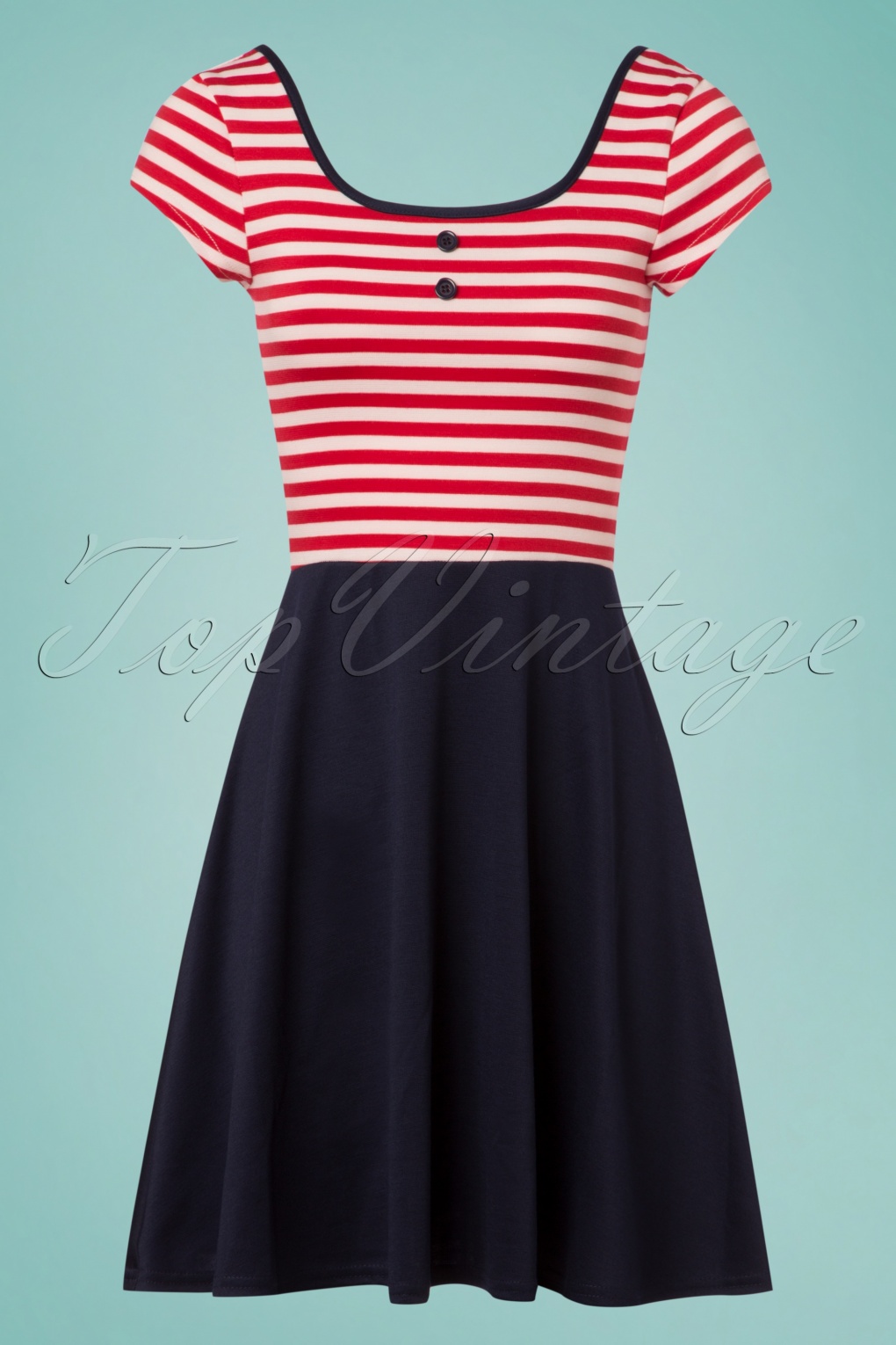 red and white striped dress