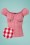 Steady Clothing - Daisey Gingham Top Années 50 en Rouge 2