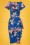 Elsie Summer Cherish Pencil Dress  Années 50 en Bleu Royal